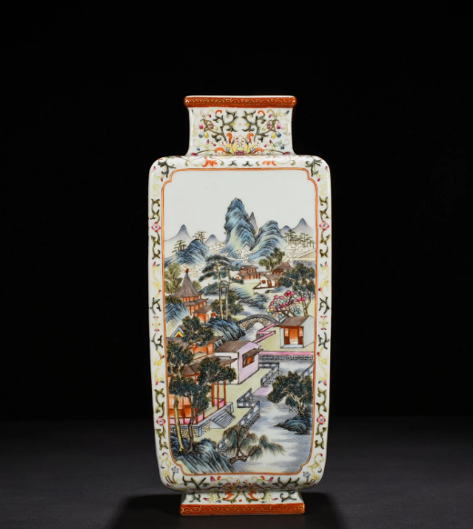 Antique Chinese Jun Ware Porcelain Vase with Dark Reflow Glaze